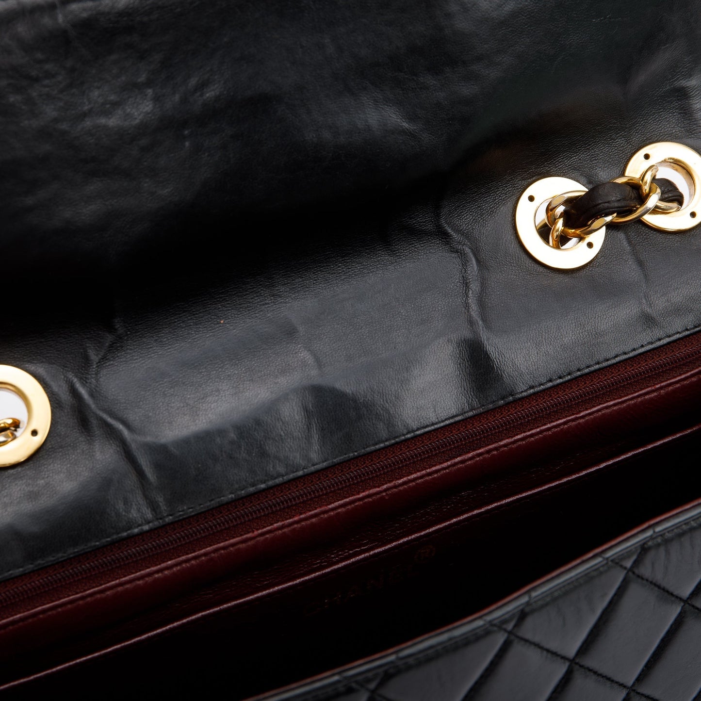 Chanel Vintage Black Quilted Lambskin Classic Jumbo Single Flap Bag