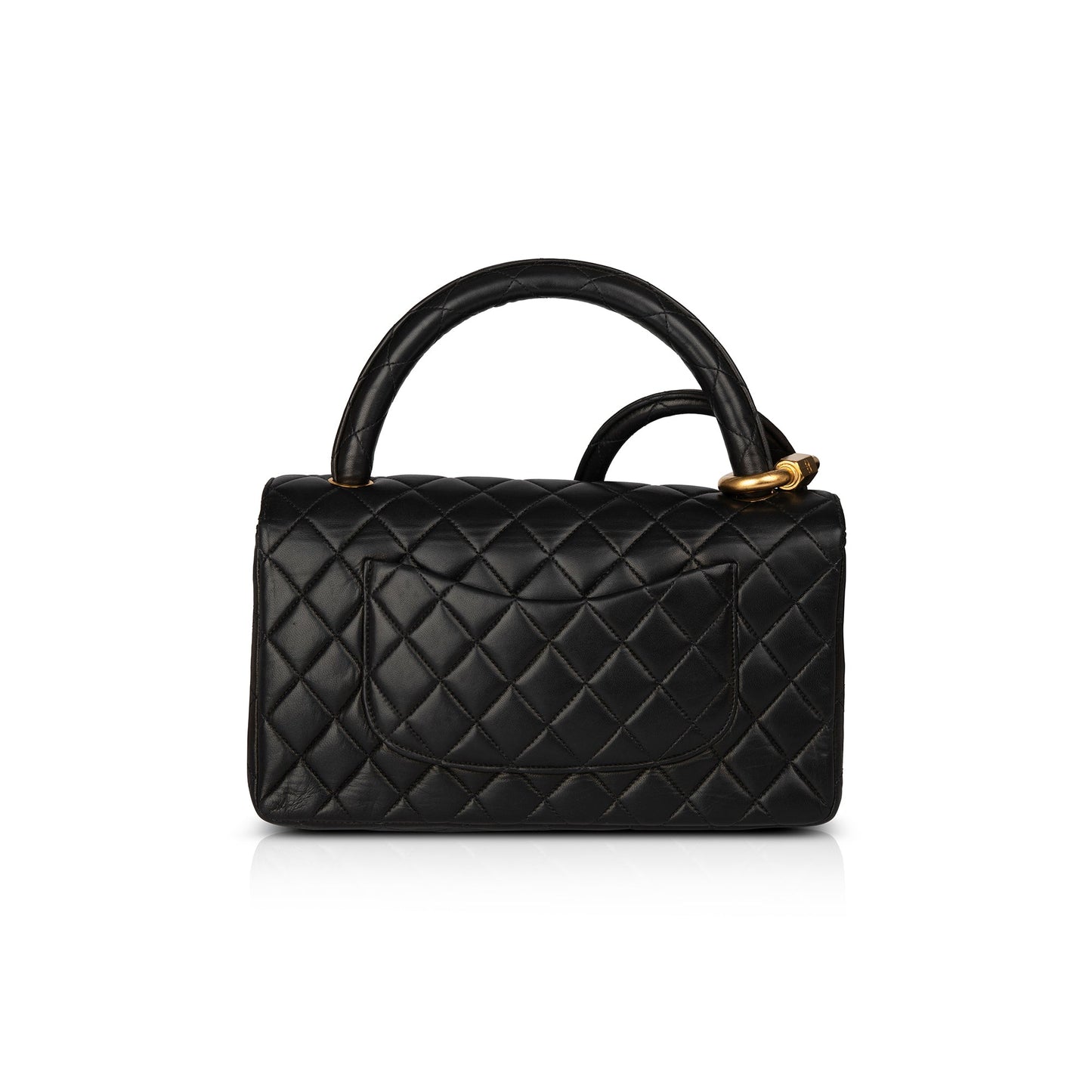 Chanel Vintage Black Quilted Lambskin Kelly Flap Bag Set