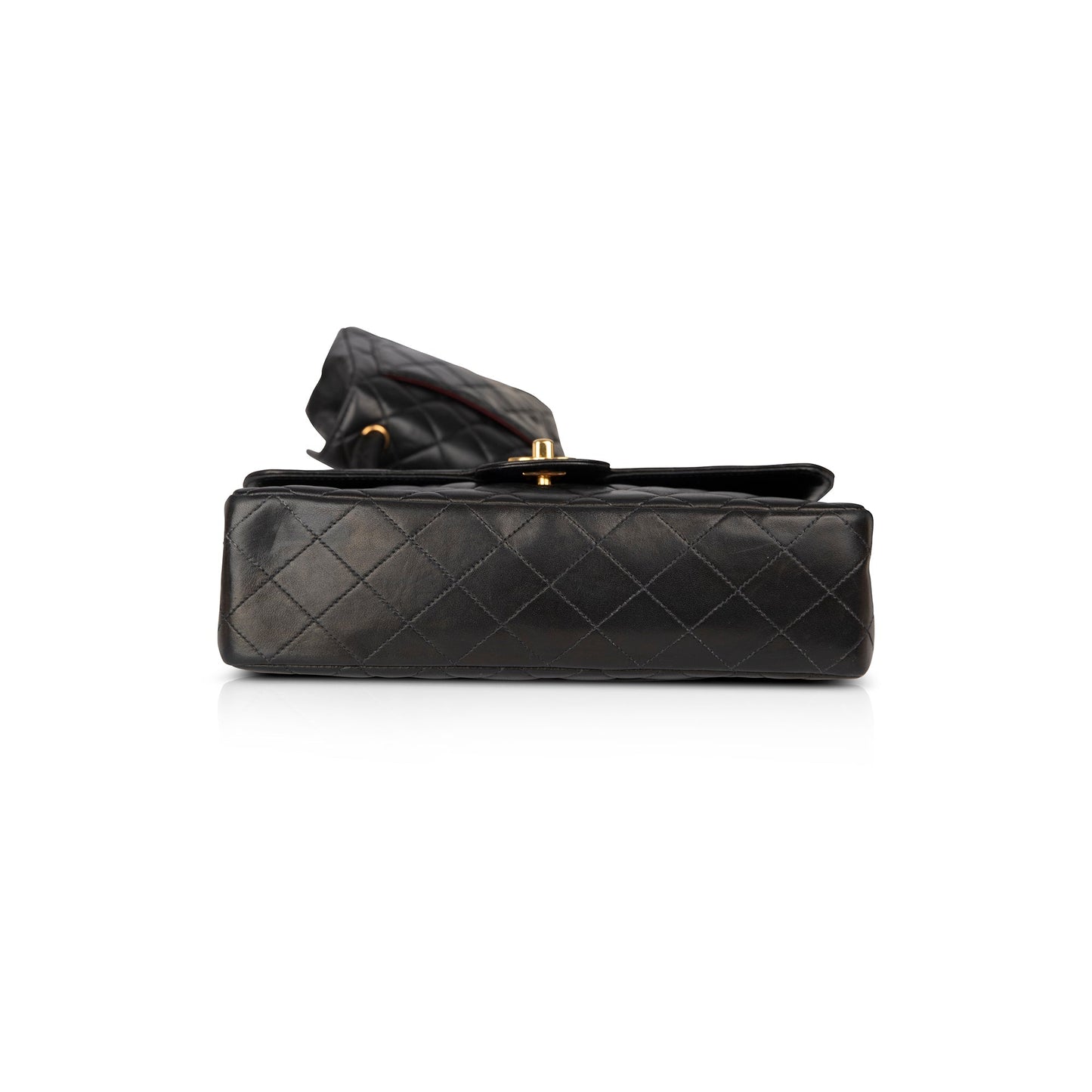 Chanel Vintage Black Quilted Lambskin Kelly Flap Bag Set