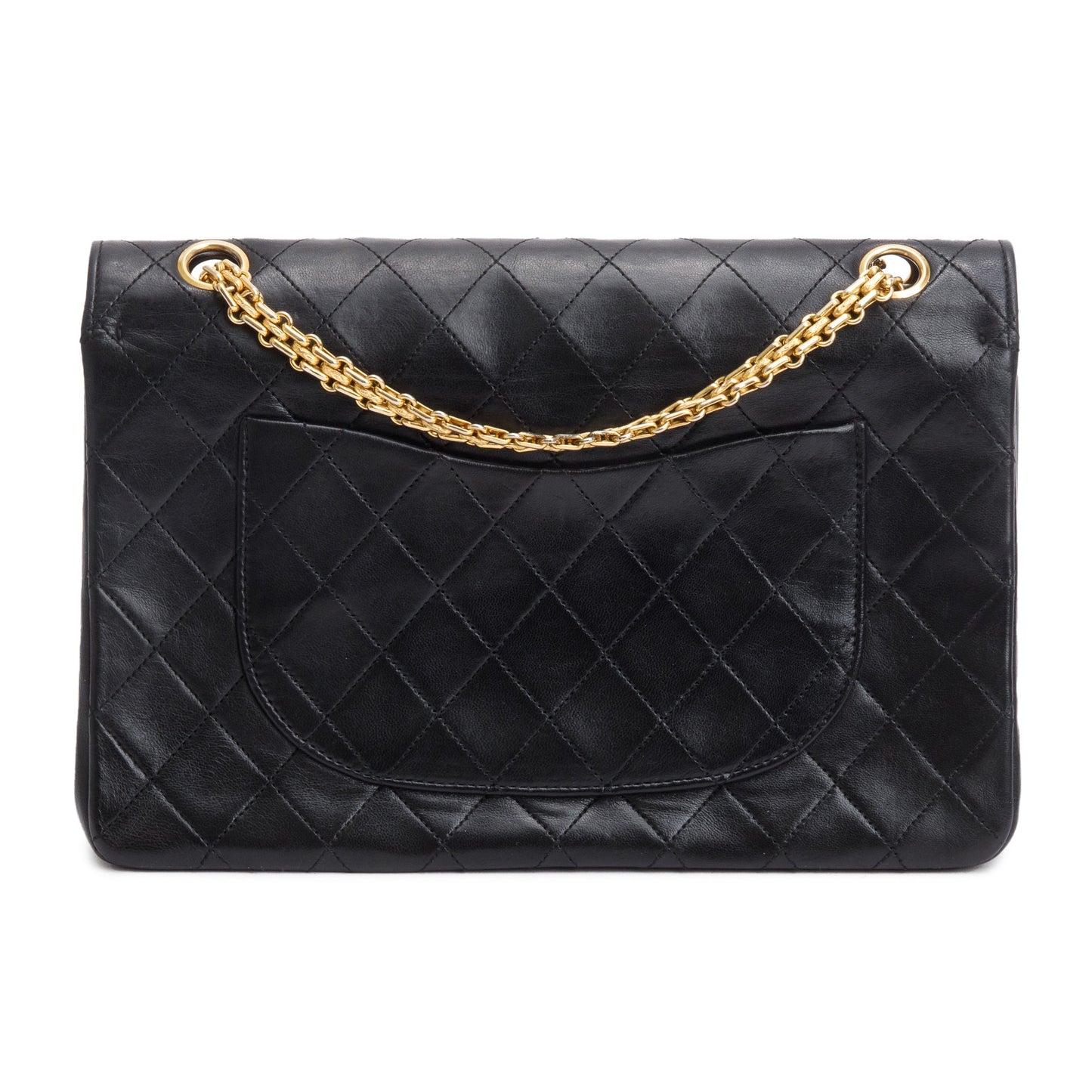 Chanel Vintage Black Quilted Lambskin Leather Bijoux Chain Medium Double Flap Bag
