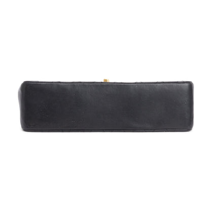 Chanel Vintage Black Quilted Lambskin Leather Bijoux Chain Medium Double Flap Bag