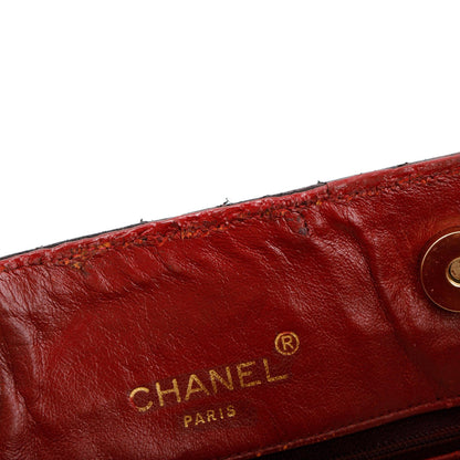 Chanel Vintage Black Quilted Lambskin Leather CC Shopping Tote