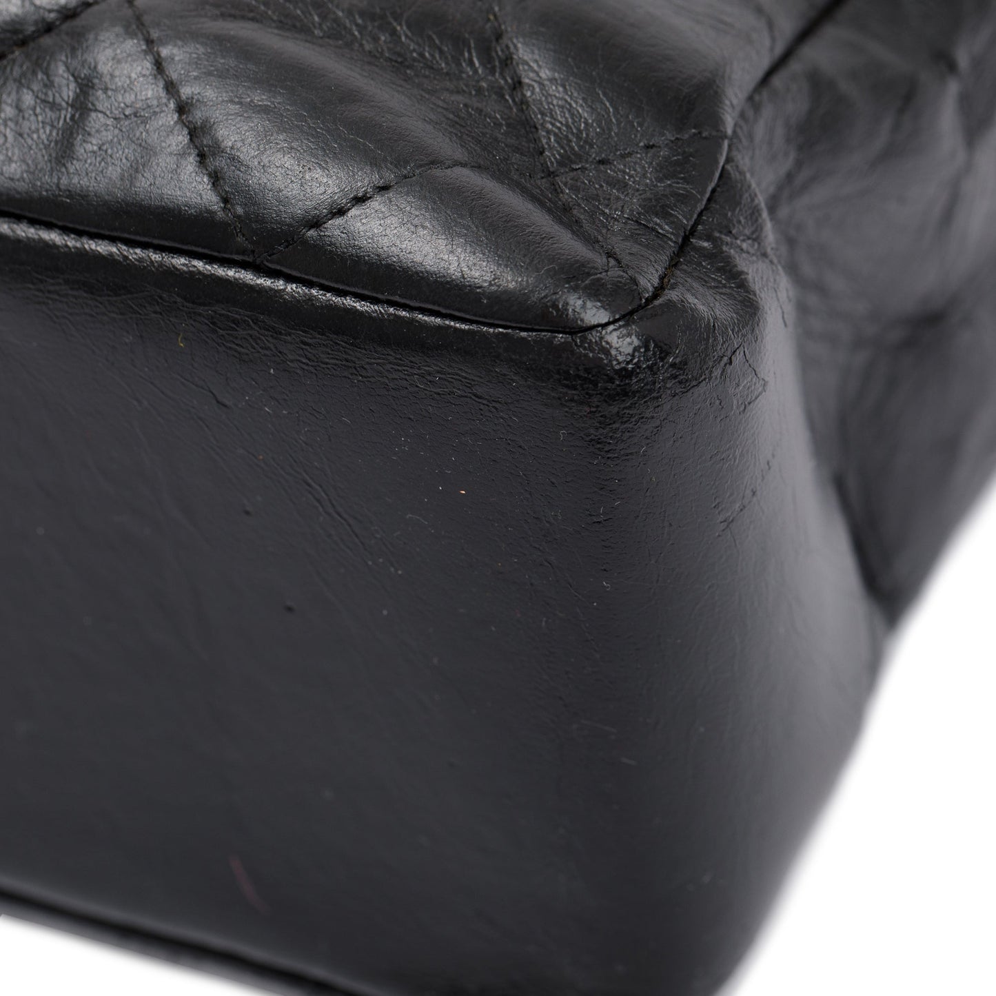 Chanel Vintage Black Quilted Lambskin Leather CC Shopping Tote