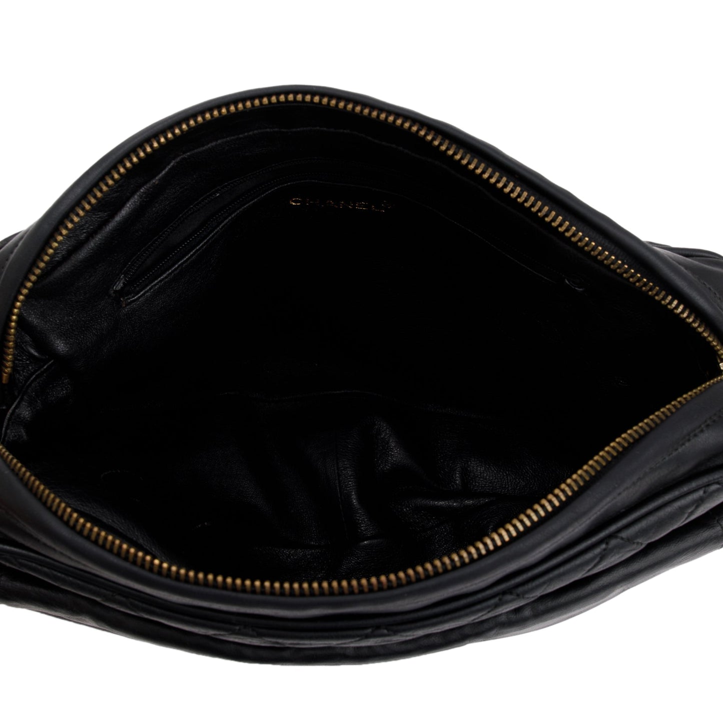 Chanel Vintage Black Quilted Lambskin Leather CC Tassel Camera Bag
