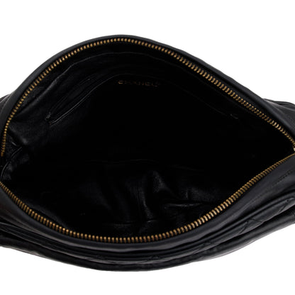Chanel Vintage Black Quilted Lambskin Leather CC Tassel Camera Bag