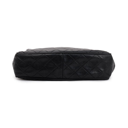 Chanel Vintage Black Quilted Lambskin Leather CC Tassel Camera Bag