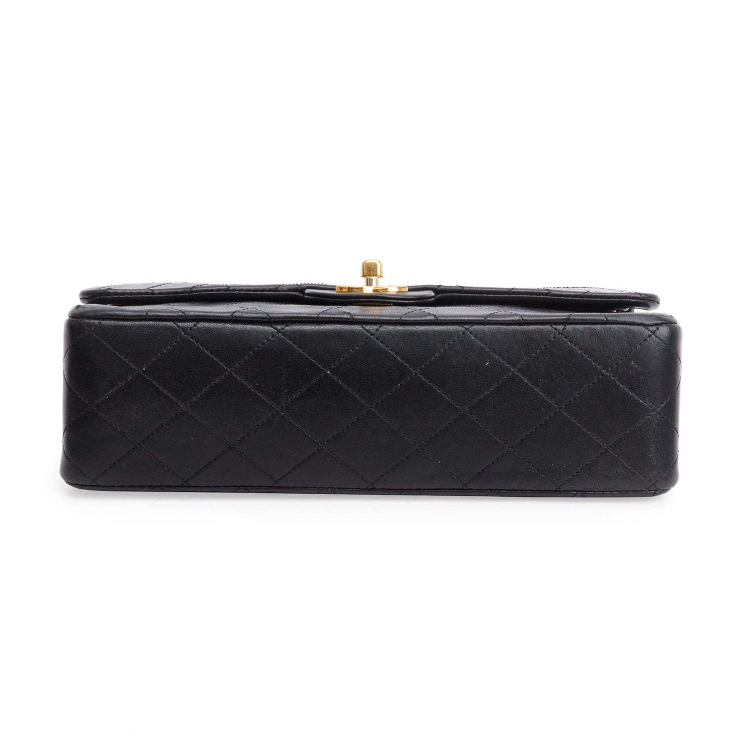 Chanel Vintage Black Quilted Lambskin Leather Classic Medium Double Flap Bag