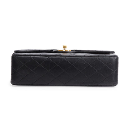 Chanel Vintage Black Quilted Lambskin Leather Classic Medium Double Flap Bag