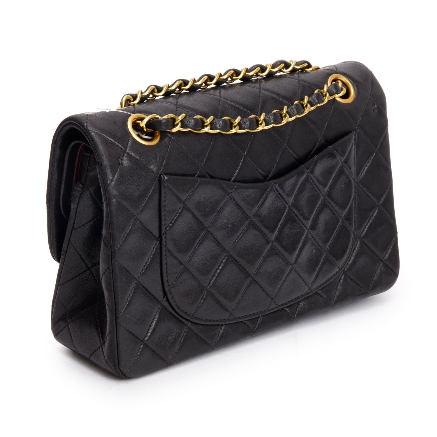 Chanel Vintage Black Quilted Lambskin Leather Classic Medium Double Flap Bag