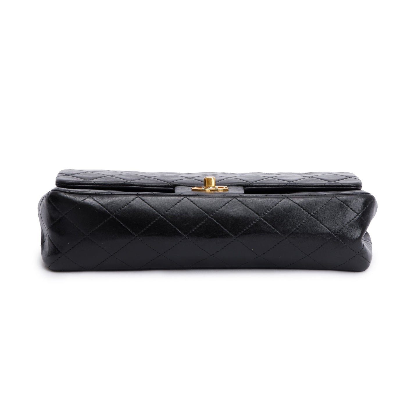 Chanel Vintage Black Quilted Lambskin Leather Classic Medium Double Flap Bag