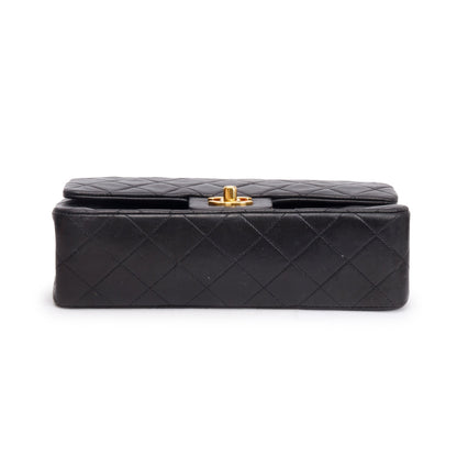Chanel Vintage Black Quilted Lambskin Leather Classic Medium Double Flap Bag