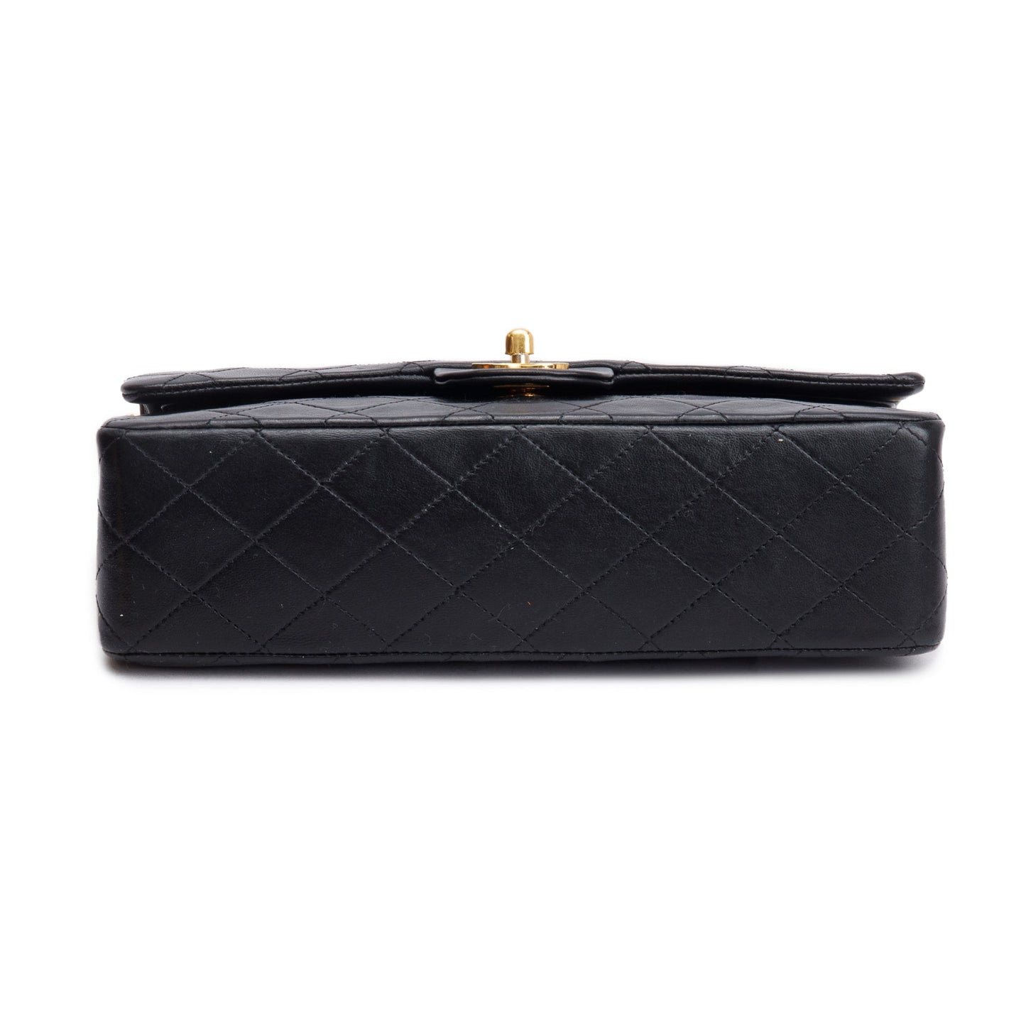 Chanel Vintage Black Quilted Lambskin Leather Classic Medium Double Flap Bag