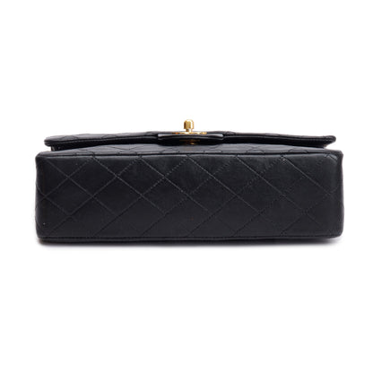 Chanel Vintage Black Quilted Lambskin Leather Classic Medium Double Flap Bag