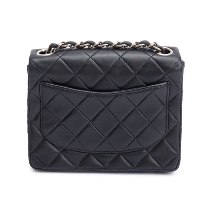 Chanel Vintage Black Quilted Lambskin Leather Classic Square Mini Flap Bag