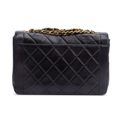 Chanel Vintage Black Quilted Lambskin Leather Medium CC Chain Flap Bag