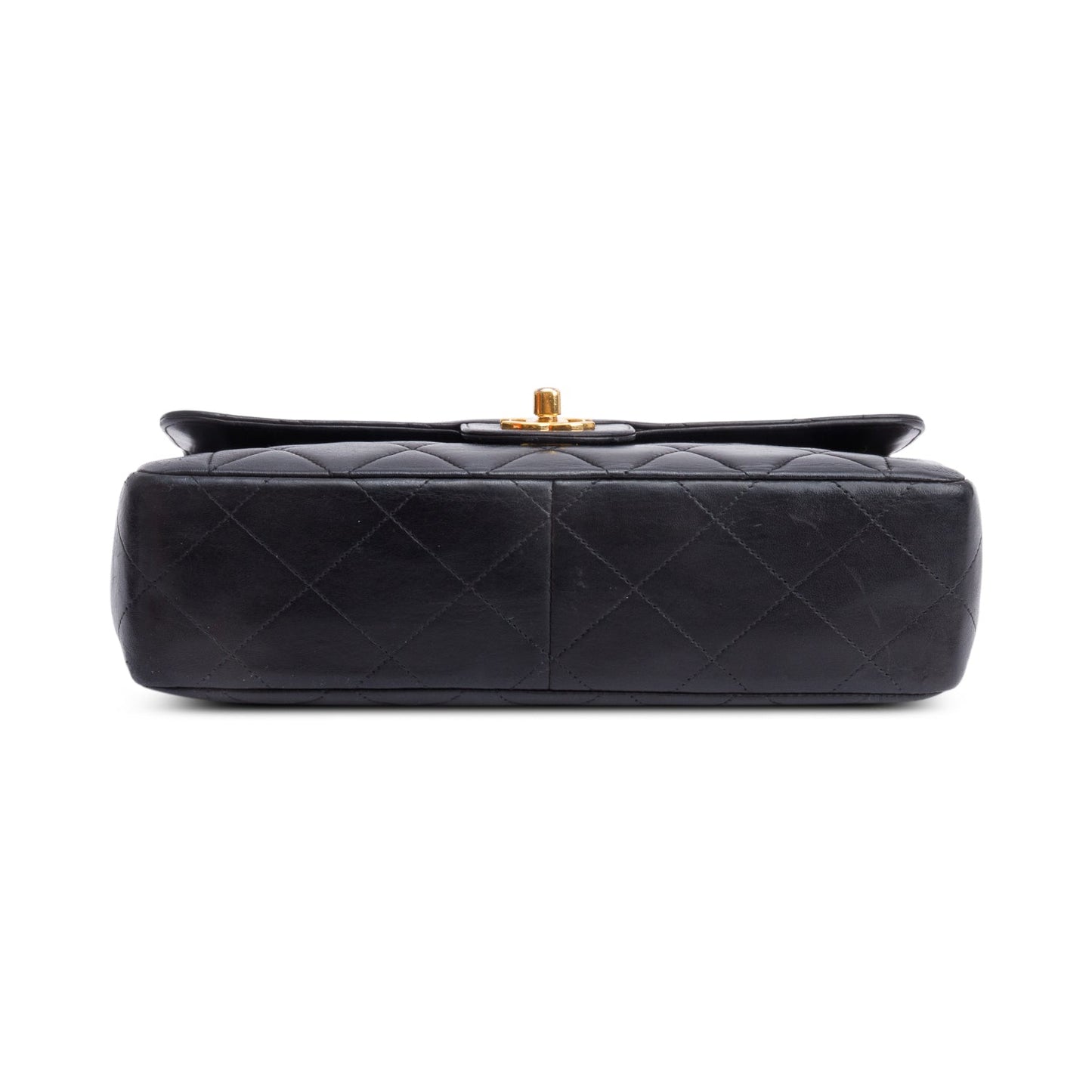 Chanel Vintage Black Quilted Lambskin Leather Medium CC Chain Flap Bag