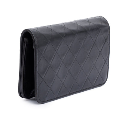 Chanel Vintage Black Quilted Lambskin Leather Mini CC Full Flap Bag