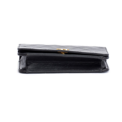 Chanel Vintage Black Quilted Lambskin Leather Mini CC Full Flap Bag