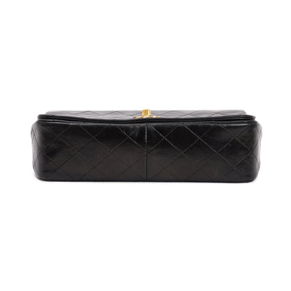 Chanel Vintage Black Quilted Lambskin Leather Small Single Flap Bag