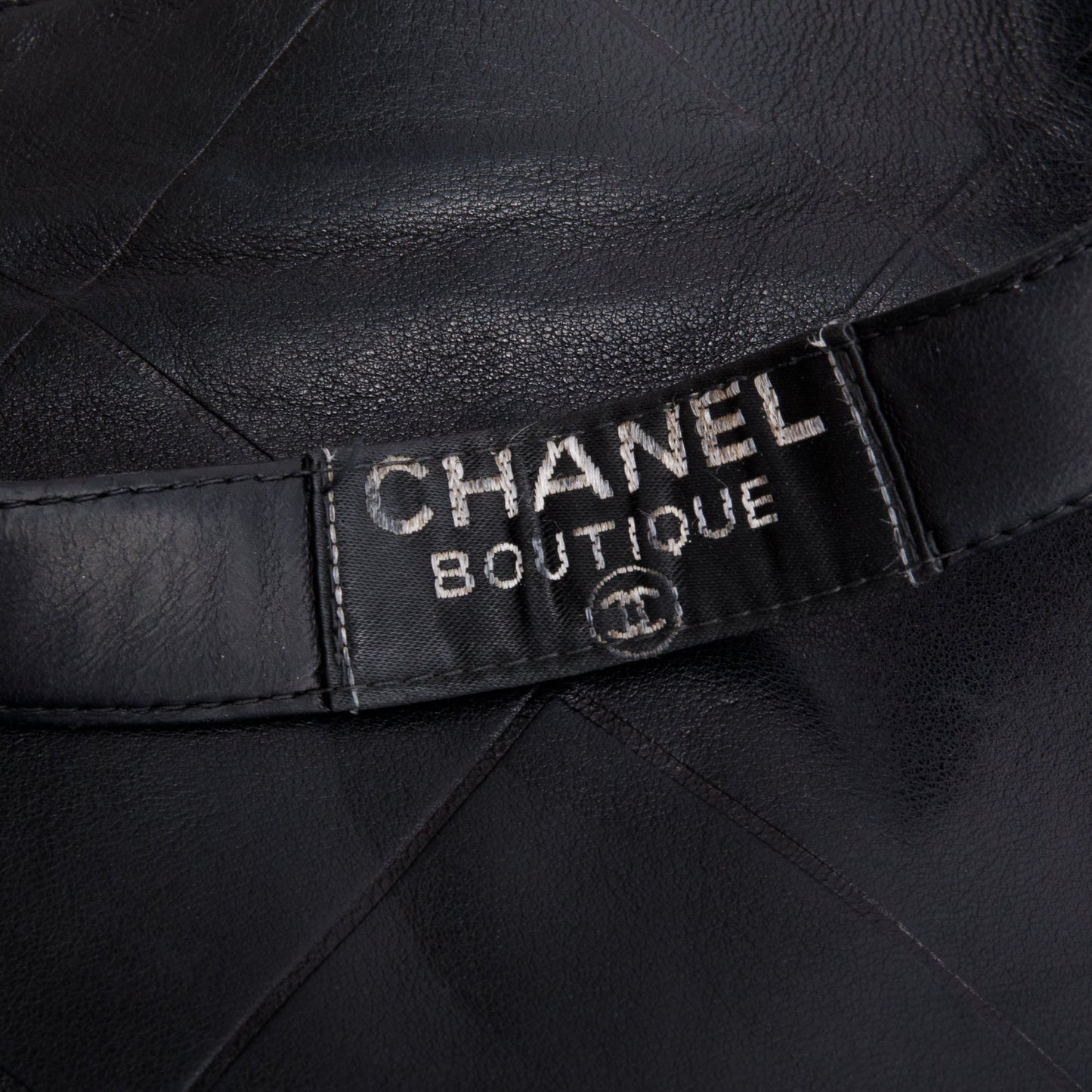 Chanel Vintage Black Quilted Lambskin Leather Tag Mini Tote Bag