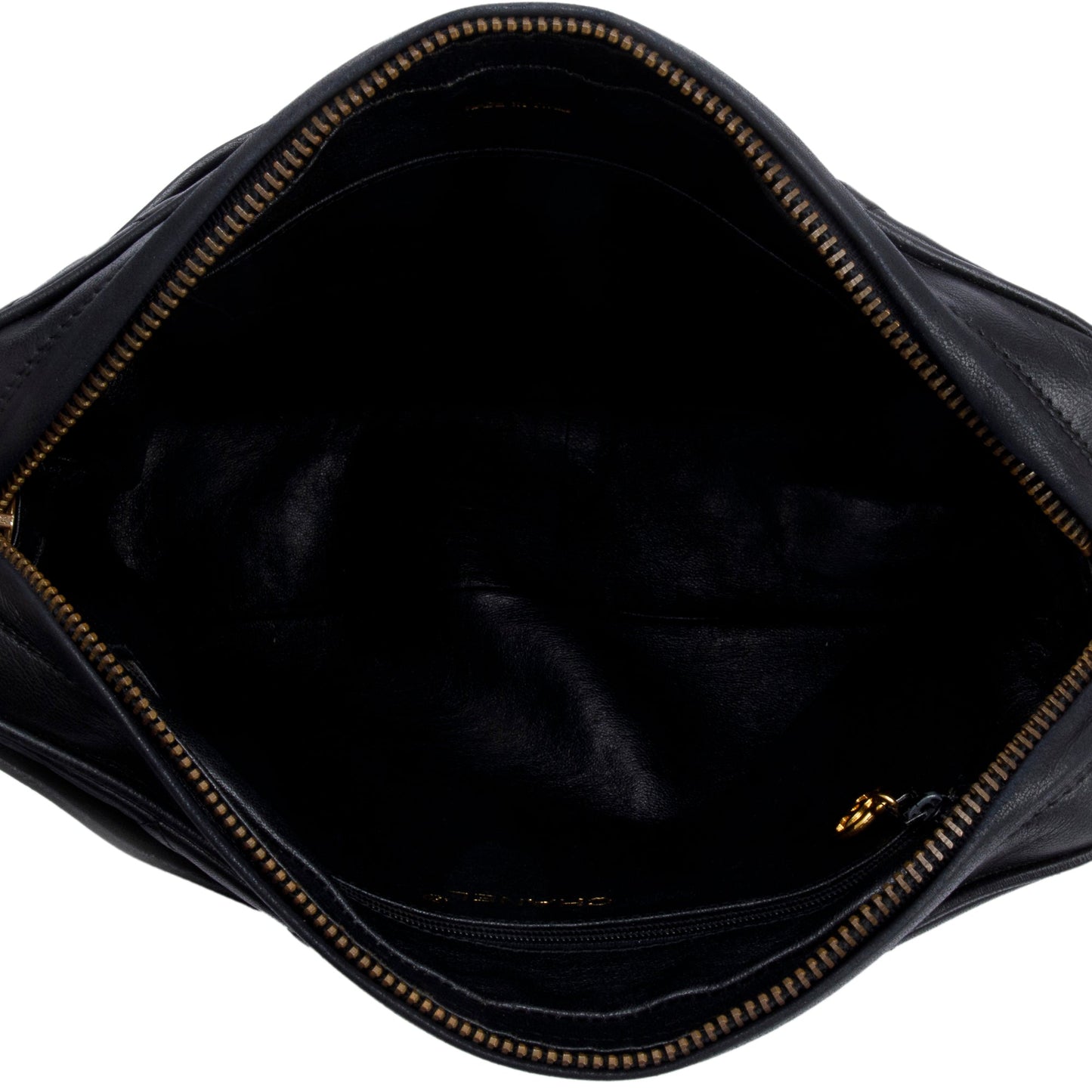 Chanel Vintage Black Quilted Lambskin Leather Tassel Camera Bag
