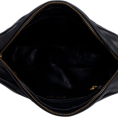 Chanel Vintage Black Quilted Lambskin Leather Tassel Camera Bag
