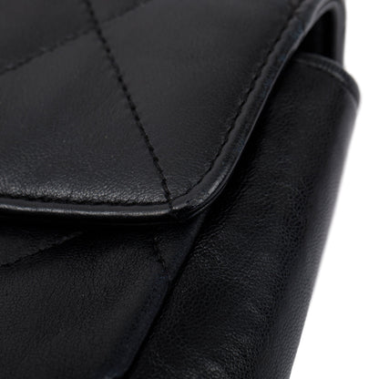 Chanel Vintage Black Quilted Lambskin Leather Vintage CC ID Bracelet Handle Bag