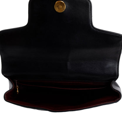 Chanel Vintage Black Quilted Lambskin Leather Vintage CC ID Bracelet Handle Bag