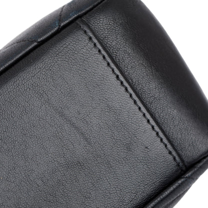 Chanel Vintage Black Quilted Lambskin Leather Vintage CC ID Bracelet Handle Bag