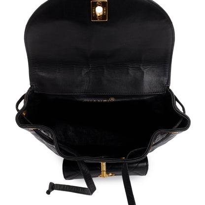 Chanel Vintage Black Quilted Lambskin Mini Duma Backpack