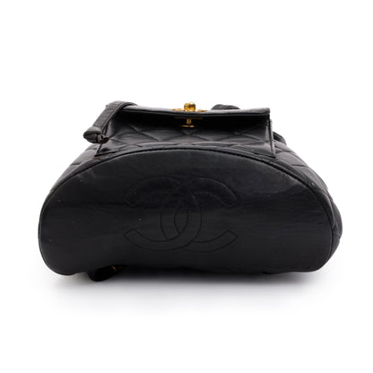 Chanel Vintage Black Quilted Lambskin Mini Duma Backpack