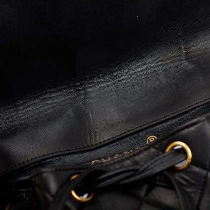 Chanel Vintage Black Quilted Lambskin Mini Duma Backpack