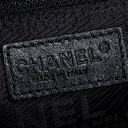 Chanel Vintage Black Square Quilted Leather CC Logo Boston Bag