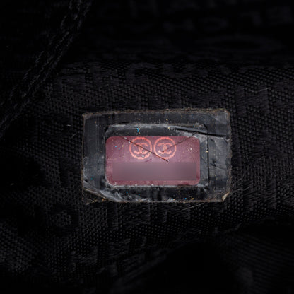 Chanel Vintage Black Square Quilted Leather CC Logo Boston Bag