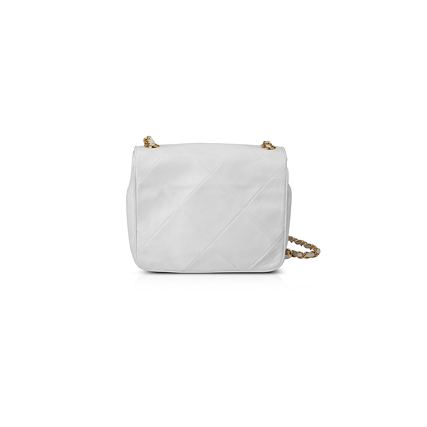 Chanel Vintage CC Lambskin Leather Crossbody Flap Bag