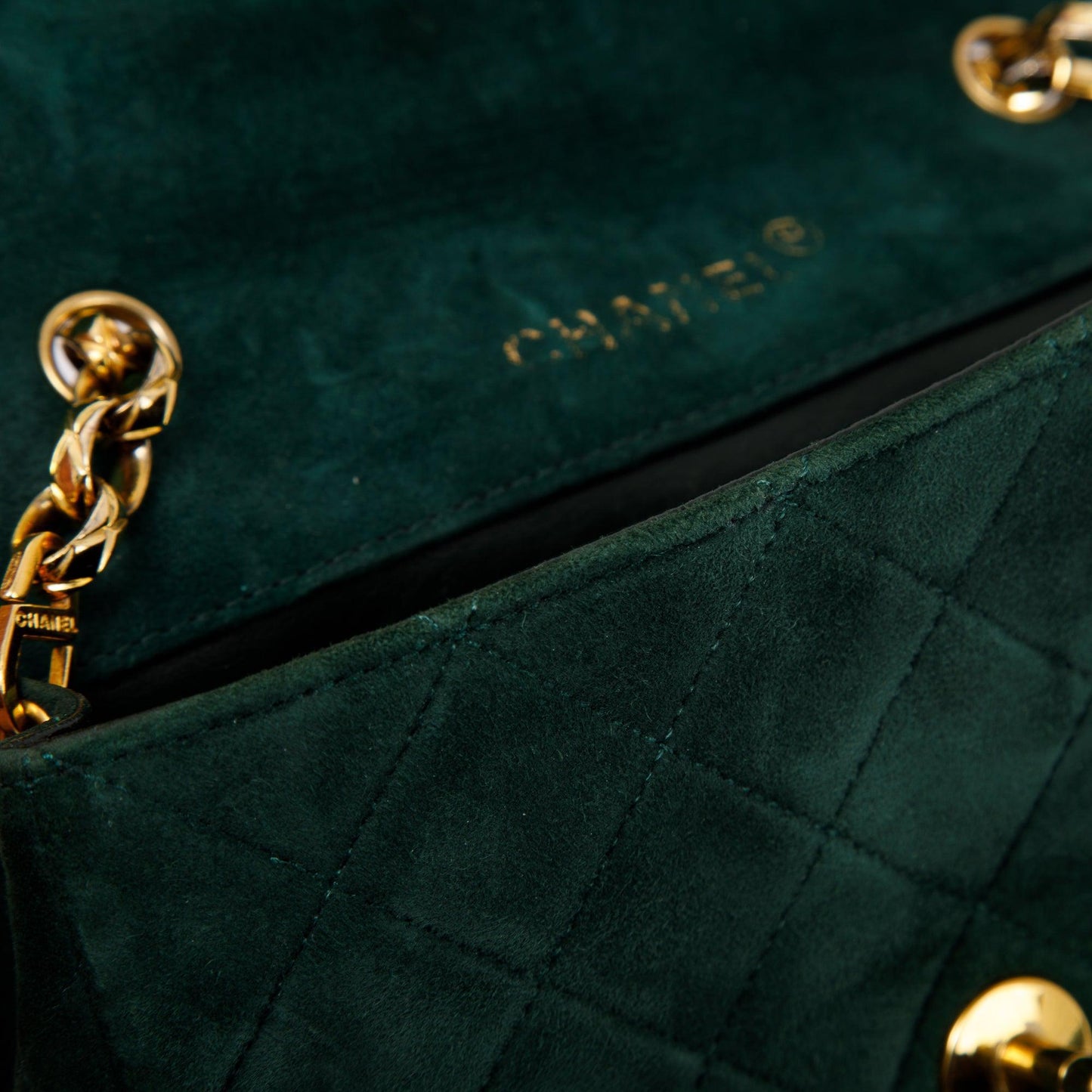 Chanel Vintage CC Suede Bijoux Chain Flap Bag