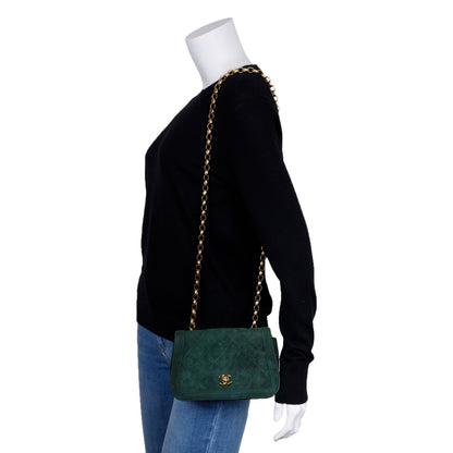 Chanel Vintage CC Suede Bijoux Chain Flap Bag