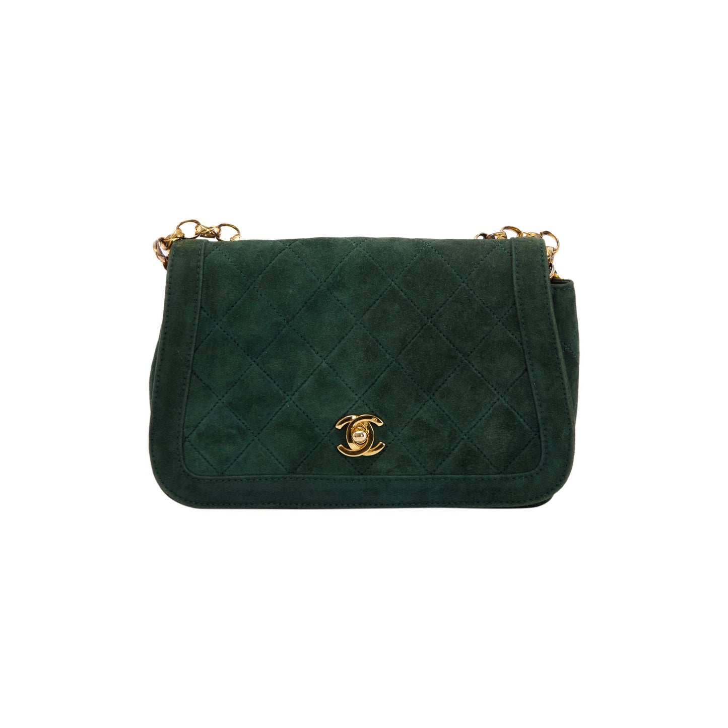 Chanel Vintage CC Suede Bijoux Chain Flap Bag