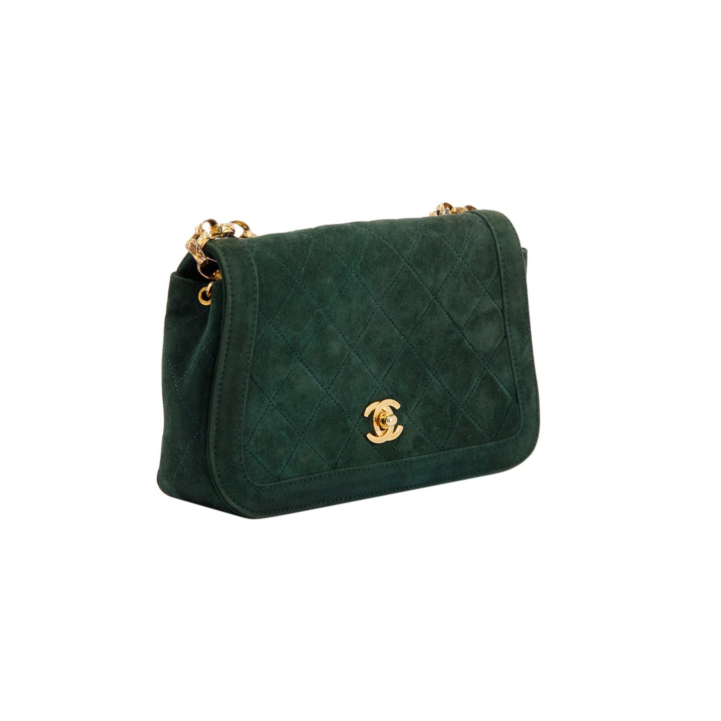 Chanel Vintage CC Suede Bijoux Chain Flap Bag