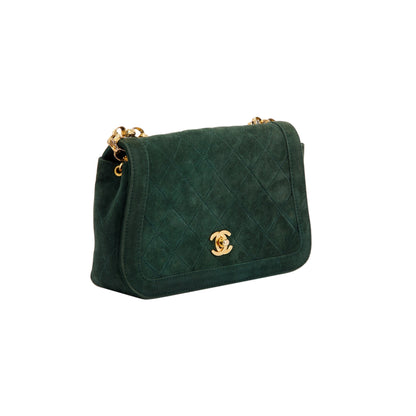 Chanel Vintage CC Suede Bijoux Chain Flap Bag