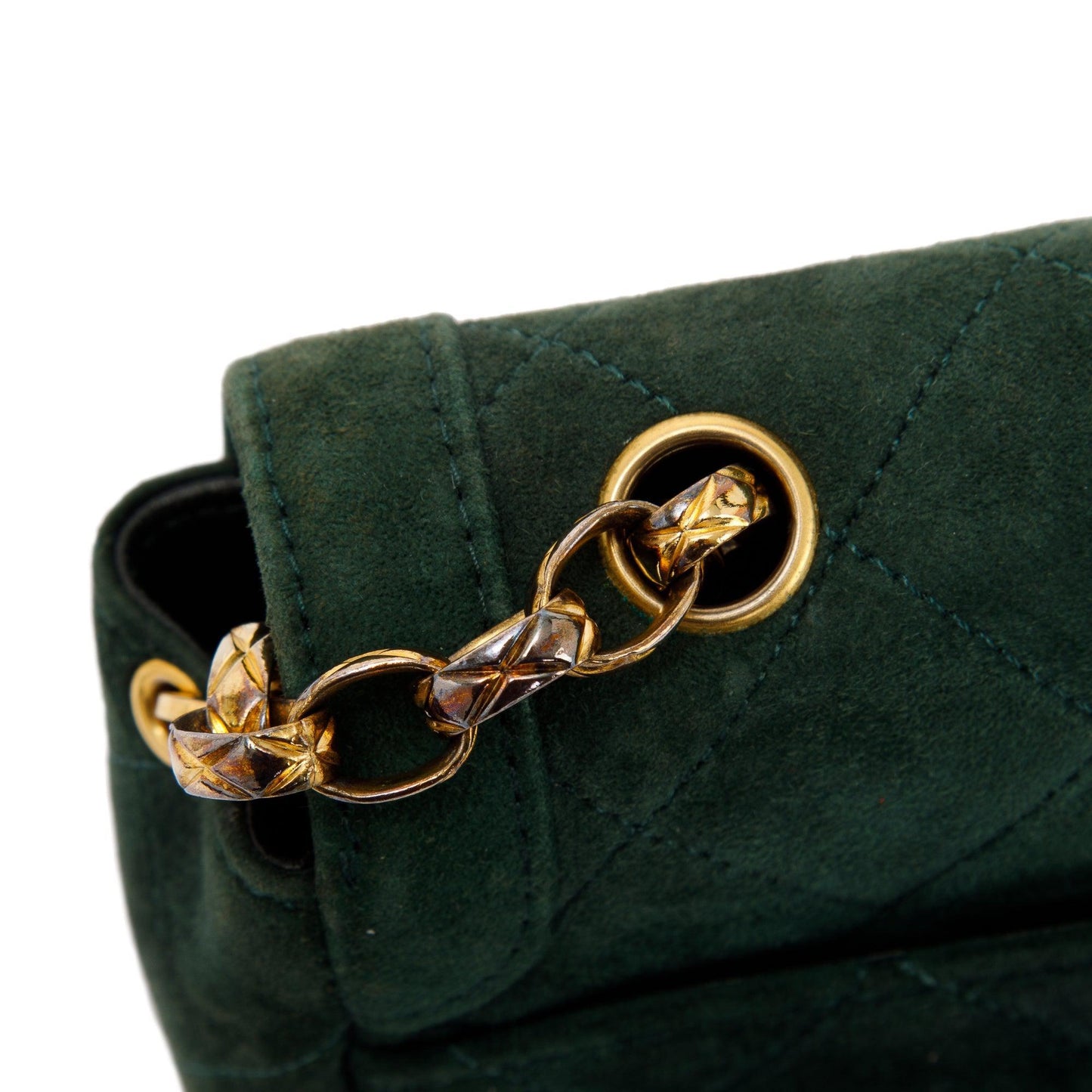 Chanel Vintage CC Suede Bijoux Chain Flap Bag