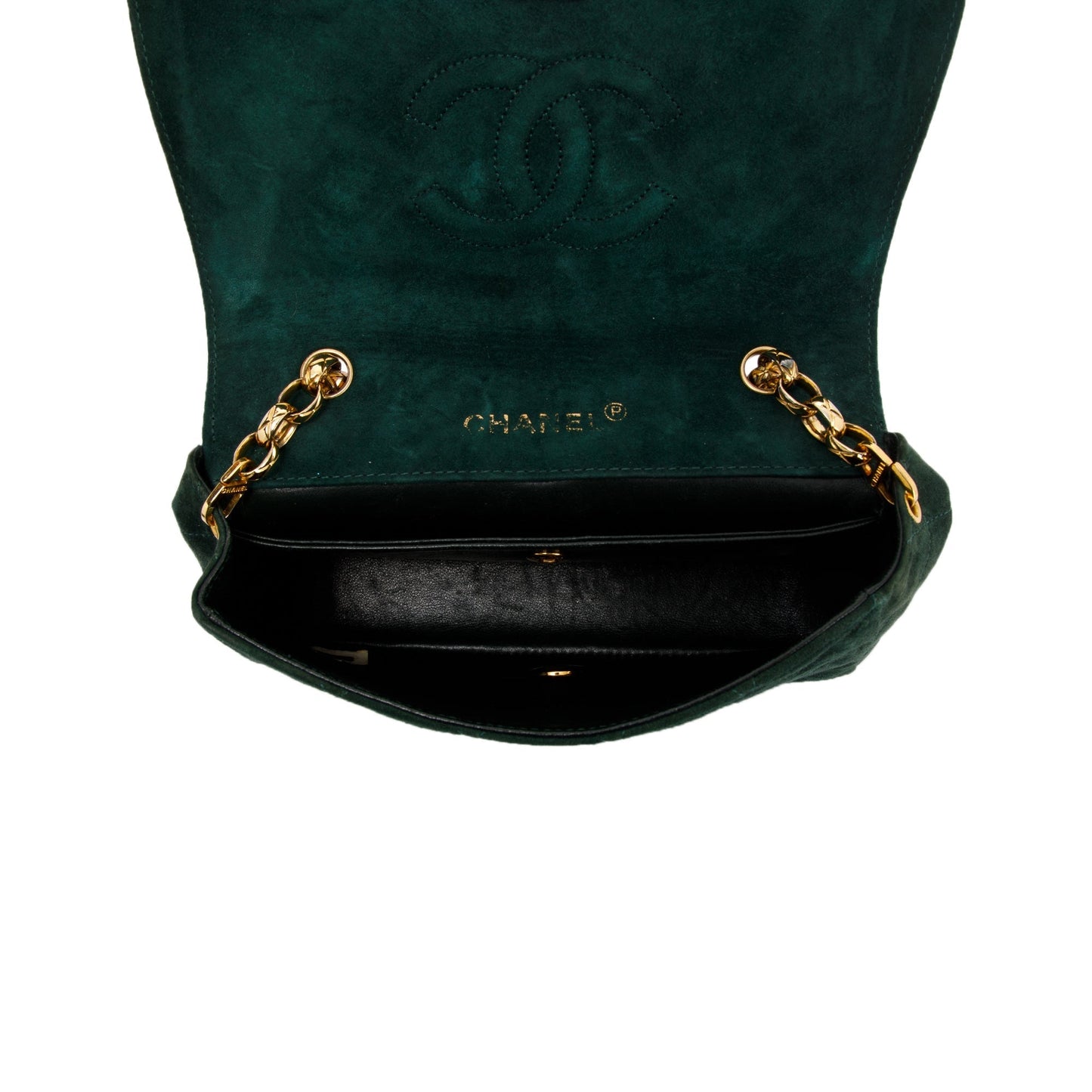 Chanel Vintage CC Suede Bijoux Chain Flap Bag