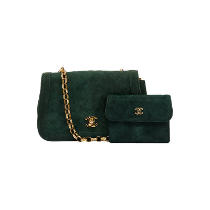 Chanel Vintage CC Suede Bijoux Chain Flap Bag