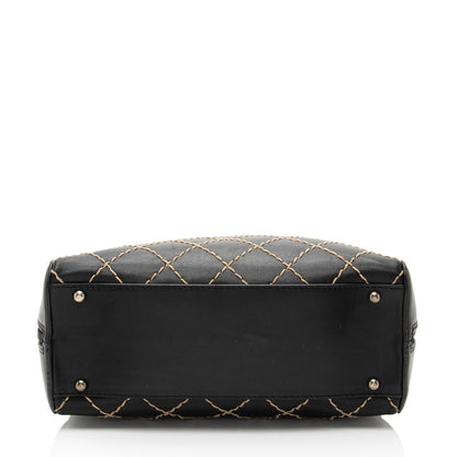 Chanel Vintage Calfskin Wild Stitch Large Satchel