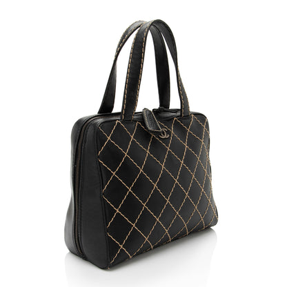 Chanel Vintage Calfskin Wild Stitch Large Satchel