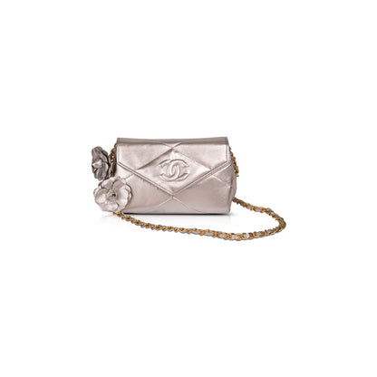 Chanel Vintage Camelia Diamond CC Flap Bag