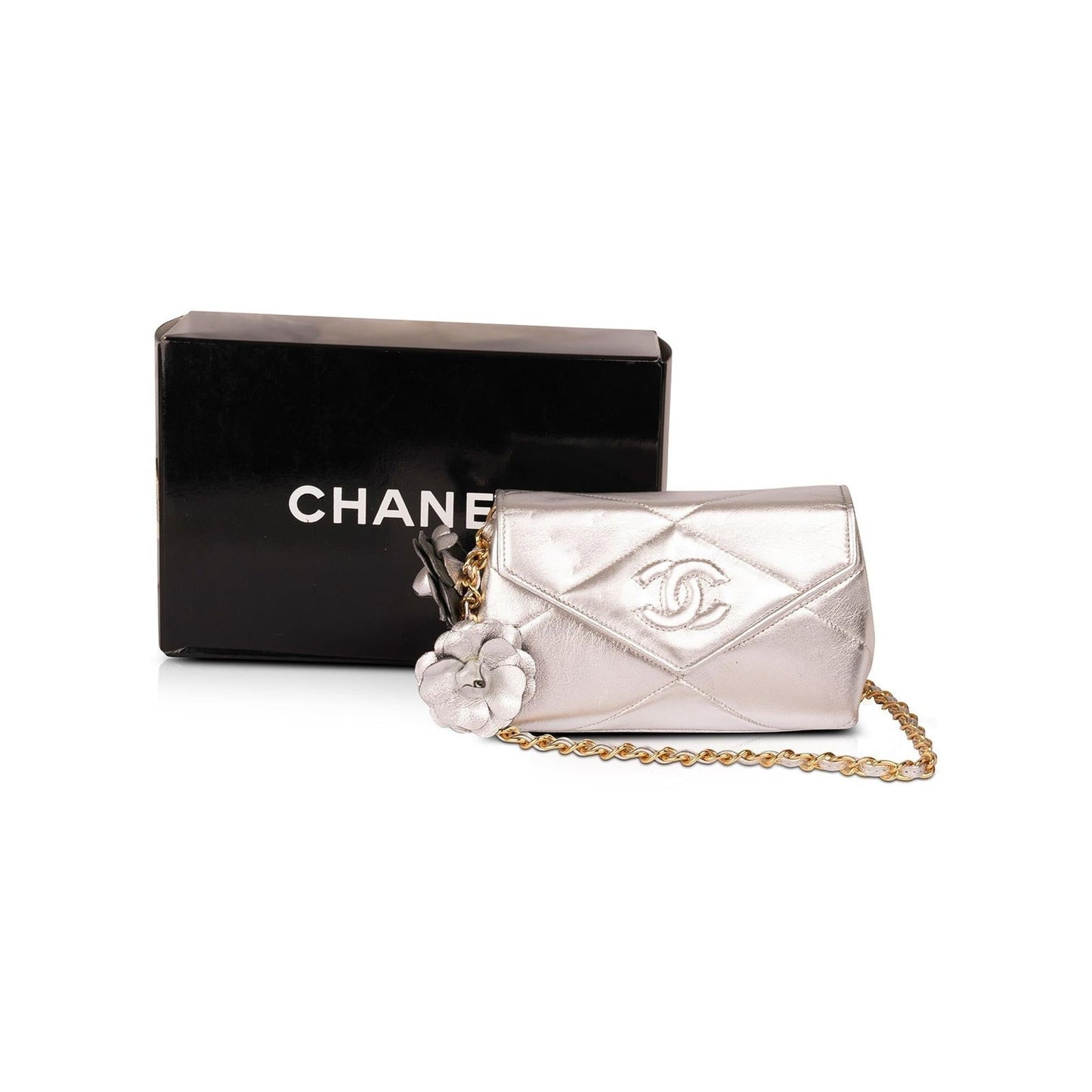 Chanel Vintage Camelia Diamond CC Flap Bag