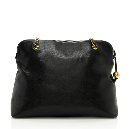 Chanel Vintage Caviar Leather CC Chain Tote - FINAL SALE (SHF-17174)