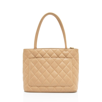 Chanel Vintage Caviar Leather Medallion Tote