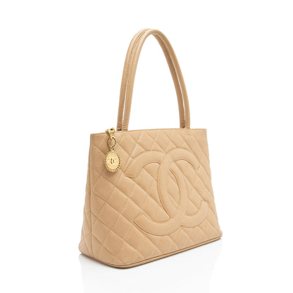 Chanel Vintage Caviar Leather Medallion Tote